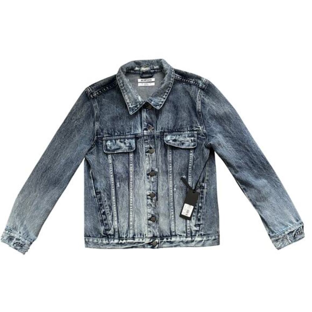 NWT One Teaspoon Rock Denim Jacket Blue Rebel Distressed Embroidered Small